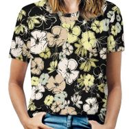 AILLOSA YH-415 Tamamı Baskılı Kısa Kollu Yuvarlak Yaka Kadın T-shirt