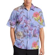AILLOSA YH-421 Aloha Hawaii 3D Desen Kısa Kollu Erkek Gömlek
