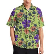 AILLOSA YH-425 Aloha Hawaii 3D Desen Kısa Kollu Erkek Gömlek