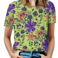 AILLOSA YH-425 Tamamı Baskılı Kısa Kollu Yuvarlak Yaka Kadın T-shirt