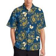 AILLOSA YH-426 Aloha Hawaii 3D Desen Kısa Kollu Erkek Gömlek