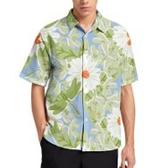 AILLOSA YH-428 Aloha Hawaii 3D Desen Kısa Kollu Erkek Gömlek