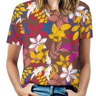 AILLOSA YH-429 Tamamı Baskılı Kısa Kollu Yuvarlak Yaka Kadın T-shirt