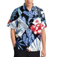 AILLOSA YH-430 Aloha Hawaii 3D Desen Kısa Kollu Erkek Gömlek