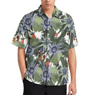 AILLOSA YH-431 Aloha Hawaii 3D Desen Kısa Kollu Erkek Gömlek