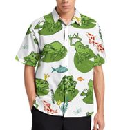 AILLOSA YH-432 Aloha Hawaii 3D Desen Kısa Kollu Erkek Gömlek
