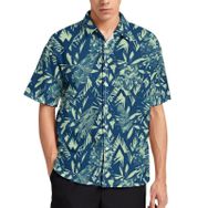 AILLOSA YH-433 Aloha Hawaii 3D Desen Kısa Kollu Erkek Gömlek