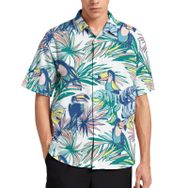 AILLOSA YH-434 Aloha Hawaii 3D Desen Kısa Kollu Erkek Gömlek