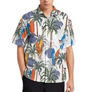AILLOSA YH-437 Aloha Hawaii 3D Desen Kısa Kollu Erkek Gömlek