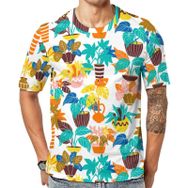 AILLOSA YH-438 Baskılı Desenli Kısa Kollu Unisex T-shirt