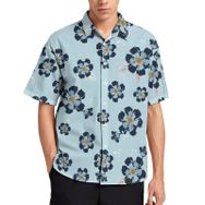 AILLOSA YH-439 Aloha Hawaii 3D Desen Kısa Kollu Erkek Gömlek
