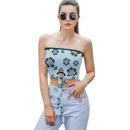 AILLOSA YH-439 Seksi File Tüp Üst Yaz Tube Top Tank Tops Kadın Askılı Üst Bluz