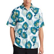 AILLOSA YH-440 Aloha Hawaii 3D Desen Kısa Kollu Erkek Gömlek