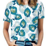 AILLOSA YH-440 Tamamı Baskılı Kısa Kollu Yuvarlak Yaka Kadın T-shirt