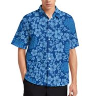 AILLOSA YH-442 Aloha Hawaii 3D Desen Kısa Kollu Erkek Gömlek