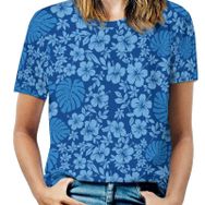 AILLOSA YH-442 Tamamı Baskılı Kısa Kollu Yuvarlak Yaka Kadın T-shirt