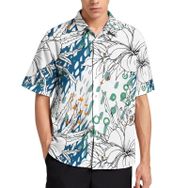 AILLOSA YH-443 Aloha Hawaii 3D Desen Kısa Kollu Erkek Gömlek