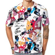 AILLOSA YH-448 Baskılı Desenli Kısa Kollu Unisex T-shirt