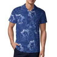 AILLOSA YH-449 3D Baskılı Desen Kısa Kollu Polo Yaka Erkek T-shirt