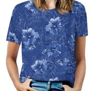 AILLOSA YH-449 Tamamı Baskılı Kısa Kollu Yuvarlak Yaka Kadın T-shirt