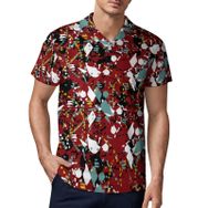 AILLOSA YH-45 3D Baskılı Desen Kısa Kollu Polo Yaka Erkek T-shirt
