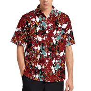 AILLOSA YH-45 Aloha Hawaii 3D Desen Kısa Kollu Erkek Gömlek