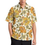 AILLOSA YH-450 Aloha Hawaii 3D Desen Kısa Kollu Erkek Gömlek