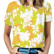 AILLOSA YH-451 Tamamı Baskılı Kısa Kollu Yuvarlak Yaka Kadın T-shirt