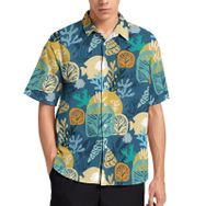 AILLOSA YH-452 Aloha Hawaii 3D Desen Kısa Kollu Erkek Gömlek