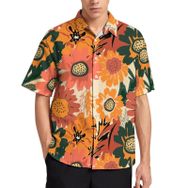 AILLOSA YH-453 Aloha Hawaii 3D Desen Kısa Kollu Erkek Gömlek