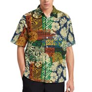AILLOSA YH-457 Aloha Hawaii 3D Desen Kısa Kollu Erkek Gömlek