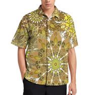 AILLOSA YH-46 Aloha Hawaii 3D Desen Kısa Kollu Erkek Gömlek