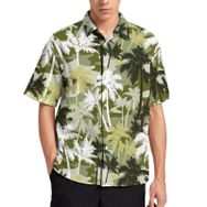 AILLOSA YH-460 Aloha Hawaii 3D Desen Kısa Kollu Erkek Gömlek