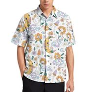 AILLOSA YH-461 Aloha Hawaii 3D Desen Kısa Kollu Erkek Gömlek