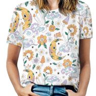 AILLOSA YH-461 Tamamı Baskılı Kısa Kollu Yuvarlak Yaka Kadın T-shirt