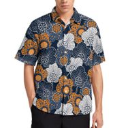 AILLOSA YH-467 Aloha Hawaii 3D Desen Kısa Kollu Erkek Gömlek