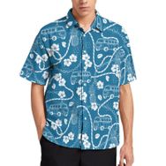 AILLOSA YH-468 Aloha Hawaii 3D Desen Kısa Kollu Erkek Gömlek