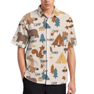 AILLOSA YH-470 Aloha Hawaii 3D Desen Kısa Kollu Erkek Gömlek