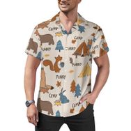 AILLOSA YH-470 Aloha Hawaii Çiçek Baskılı 3D Desen Kısa Kollu Erkek Gömlek