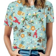 AILLOSA YH-471 Tamamı Baskılı Kısa Kollu Yuvarlak Yaka Kadın T-shirt