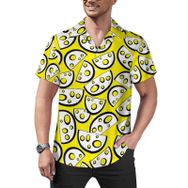 AILLOSA YH-472 Aloha Hawaii Çiçek Baskılı 3D Desen Kısa Kollu Erkek Gömlek
