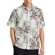 AILLOSA YH-474 Aloha Hawaii 3D Desen Kısa Kollu Erkek Gömlek