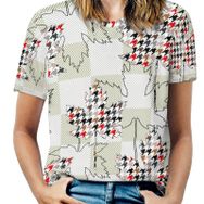 AILLOSA YH-474 Tamamı Baskılı Kısa Kollu Yuvarlak Yaka Kadın T-shirt