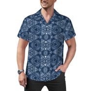 AILLOSA YH-476 Aloha Hawaii Çiçek Baskılı 3D Desen Kısa Kollu Erkek Gömlek