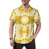 AILLOSA YH-479 Aloha Hawaii Çiçek Baskılı 3D Desen Kısa Kollu Erkek Gömlek