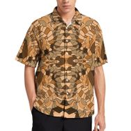 AILLOSA YH-48 Aloha Hawaii 3D Desen Kısa Kollu Erkek Gömlek