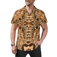 AILLOSA YH-48 Aloha Hawaii Çiçek Baskılı 3D Desen Kısa Kollu Erkek Gömlek