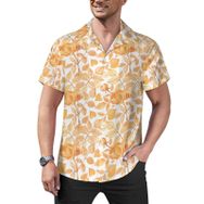 AILLOSA YH-481 Aloha Hawaii Çiçek Baskılı 3D Desen Kısa Kollu Erkek Gömlek
