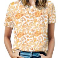 AILLOSA YH-481 Tamamı Baskılı Kısa Kollu Yuvarlak Yaka Kadın T-shirt
