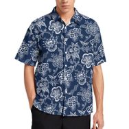 AILLOSA YH-482 Aloha Hawaii 3D Desen Kısa Kollu Erkek Gömlek